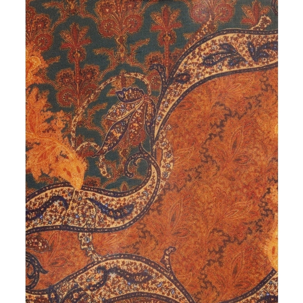 Ulla Johnson Light Weight Long Sleeve Orange Paisley Maxi Dress - Picture 4 of 6